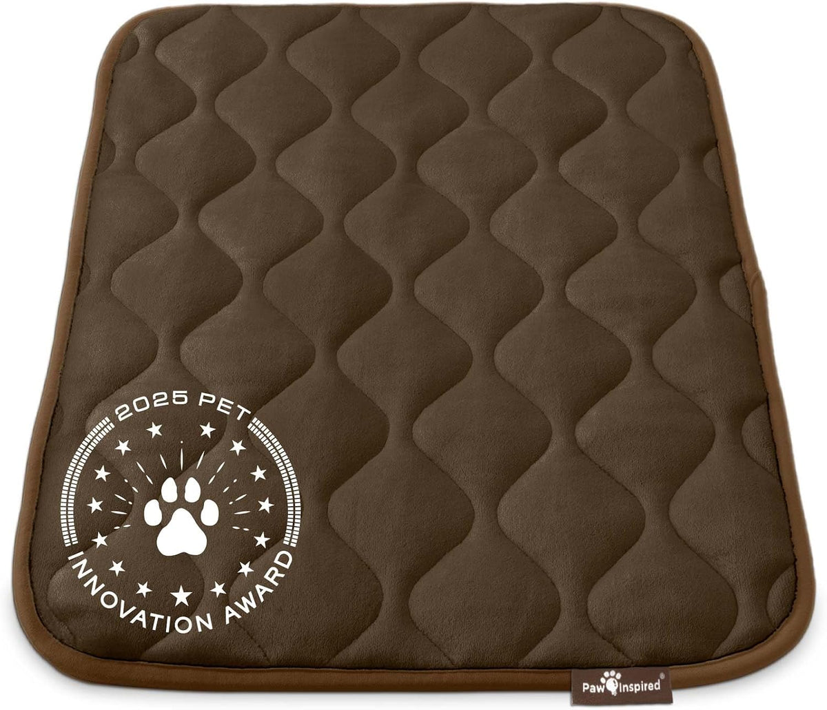 Paw Inspired Washable Padded Crate Mats for Dogs - 30 Inch / Dark Brown