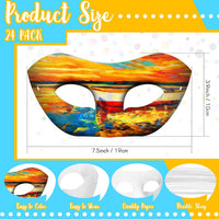 Leyndo blank white paper mache half masquerade masks, 24-pack in classic style - view 17