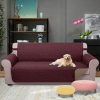 U-NICE HOME Loveseat Sofa Cover for 2 Cushion Couch, Dark Grey – Essentials for Pets - Burgundy/Tan / 78"sofa Xl - Xl Large - image 2