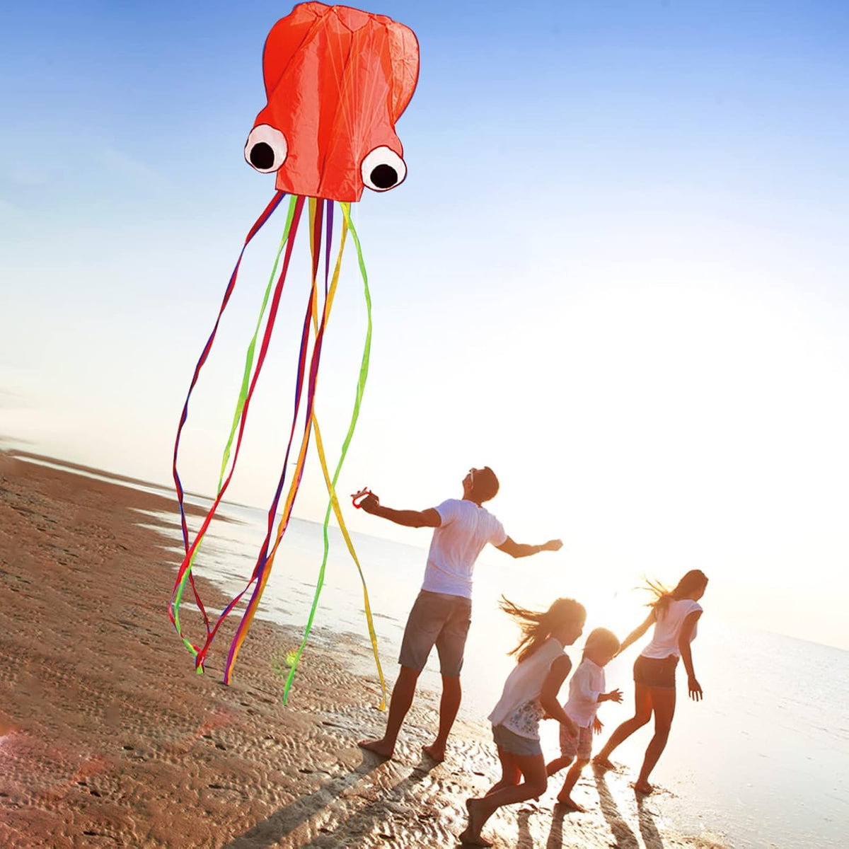 Hengda Kite Soft Octopus Kite Series - 2 / Orange+Purple - image 4