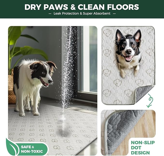 FXW Washable Pee Pads for Dogs, Puppy Pads with Super Absorbent, Specifically Designed for Whelping Box, 32" Round, Khaki, 1 Pack