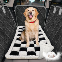 Thickened Dog Bed for Car Back Seat, Upgraded Bottom Non-Slip - White-Black