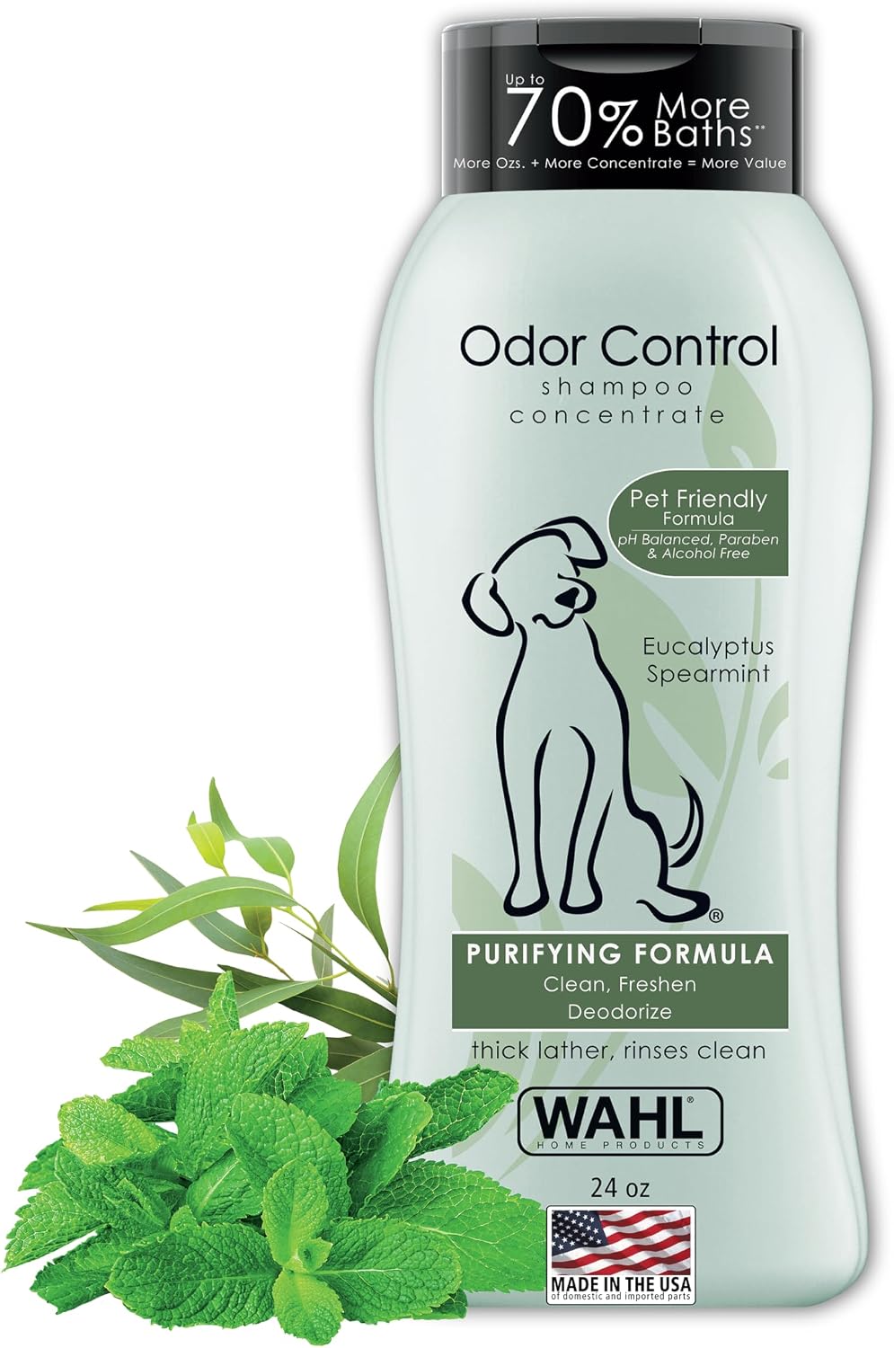 Wahl USA Whitening Dog Shampoo for Pets, Brightens Coat - Eucalyptus spearmint / 24 Fl Oz (Pack of 1)
