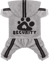 Dog Hoodie Security Clothes 4 Legs Jumpsuit Sweatshirt Hoodies Soft - Grey / X-Large