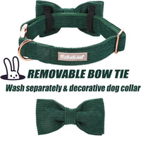 Green Dog Collar with Bow Tie, Christmas Bowtie Dog Collar M – Essentials for Dogs - M / Green - image 3