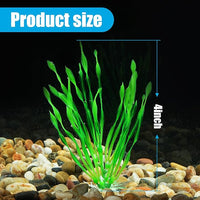 AQUANEAT Fish Tank Artificial Plants, Aquarium Plastic Seaweed Decoration, 4Inch Tall Fake Green Accessories, 10 Packs