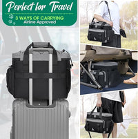 IGOLUMON Dog Travel Bag Large Pet Travel Bags Set for Supplies Weekend Travel Kit Tote Organizer Multi-Pockets Food Travel Bag with 2 Extra Large Food Containers, 2 Dog Bowls, 1 Feeding Mat