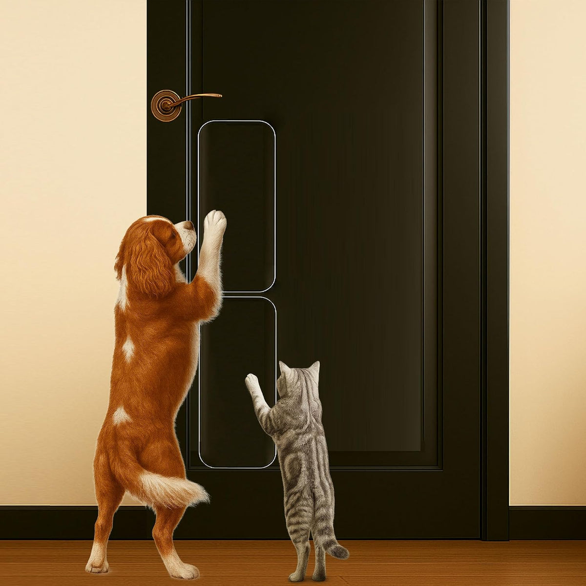 Heavy Duty Door Protector from Dog Scratching 16 x 30'' Transparent - 2 Pack / 6 x 17''