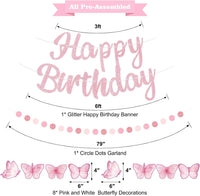 Halloween Birthday Banner - Pink / Butterfly - image 2