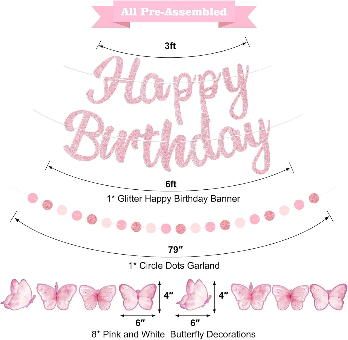 Halloween Birthday Banner - Pink / Butterfly - image 2