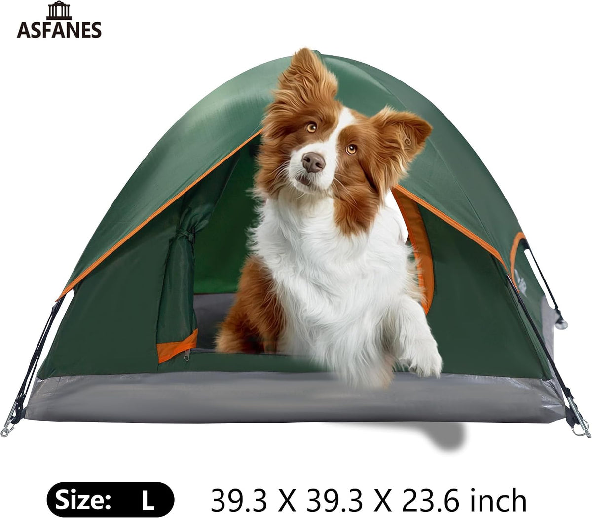 ASFANES Foldable Pet Tent for Medium Dogs & Cats - Army Green / L - image 2