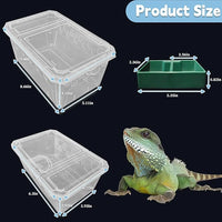 PINVNBY Reptile Feeding Box 6 PCS Snake Breeding Box Lizard Cricket Cage Habitat Hatching Container Transparent Portable Critter Keeper for Spider Scorpion Gecko Tortoise Treefrog (2 Large 4 Small)