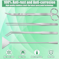 Aquarium Aquascape Tools Kit, 4 in 1 Anti-Rust Aquatic Plant Aquascaping Tool Stainless Steel Black Tweezers Scissors Spatula for Aquarium Tank Clean Fish Tank Aquascape Accessories Set