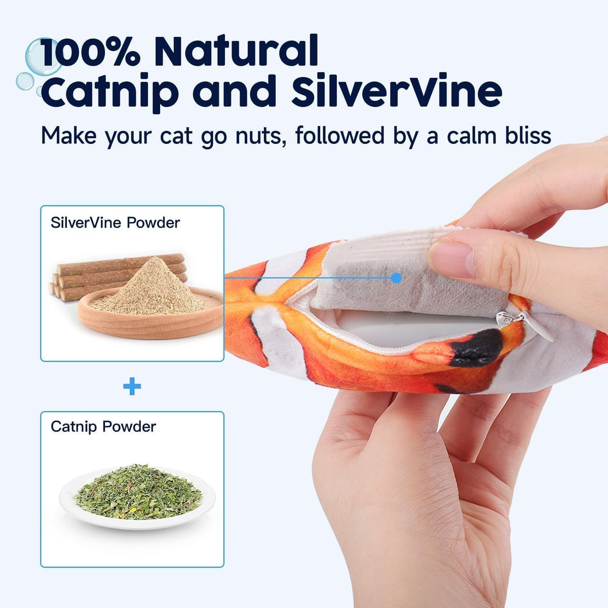 Potaroma Cat Toys Flopping Fish with Catnip - Clownfish - image 4