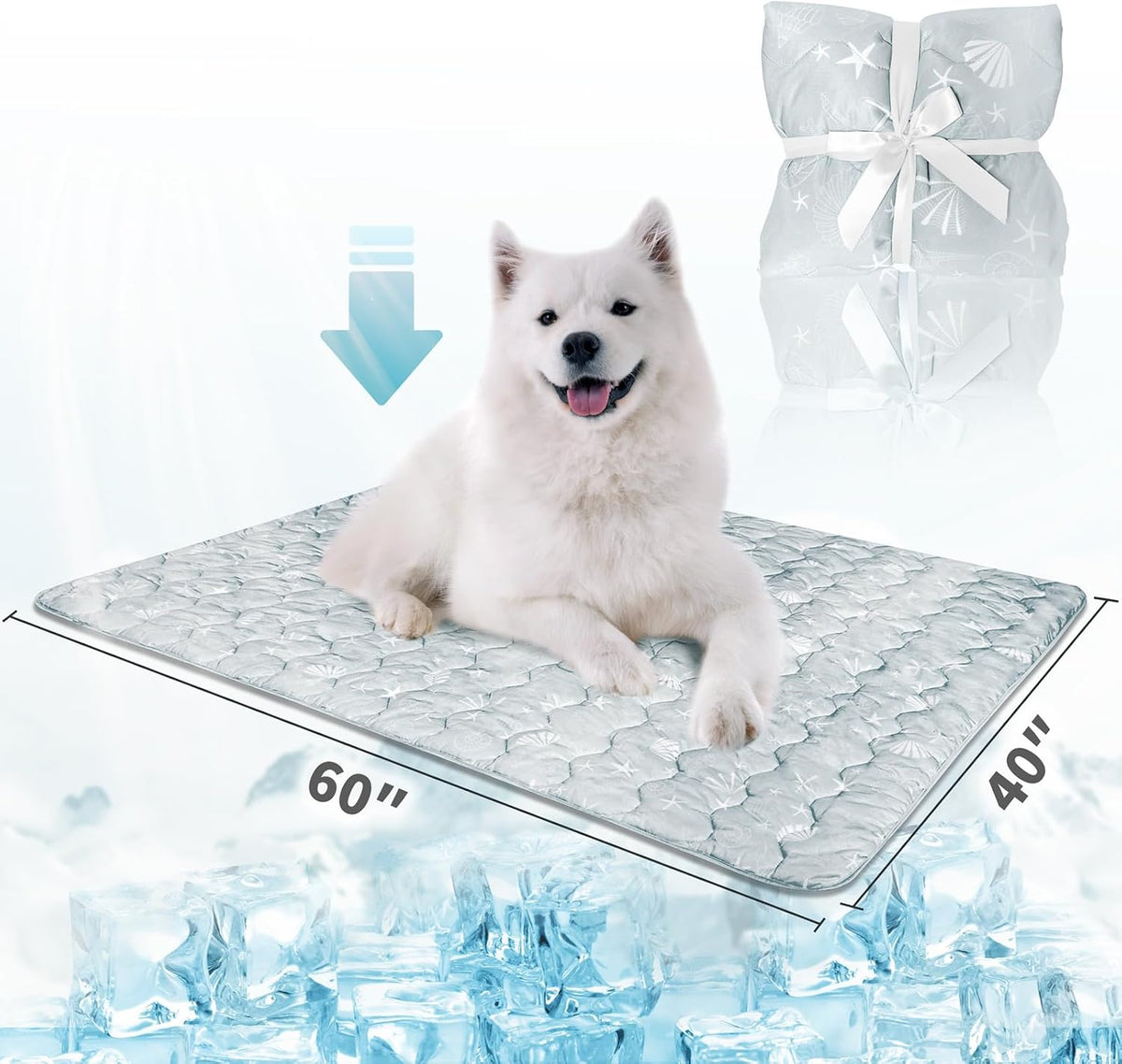 NWK Dog Cooling Blanket Q-Max>0.345 for Summer – Essentials for Dogs - Misty Gray / L (40''x 60'') - image 2