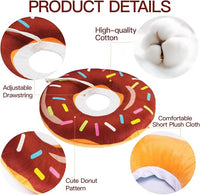 Cat Cone Collar Soft, Cute Cat Donut Collar After Surgery, Adjustable Kitten Recovery Cones to Stop Licking, Lightweight Neck Elizabethan Collars for Cats Kittens (Brown, Medium)
