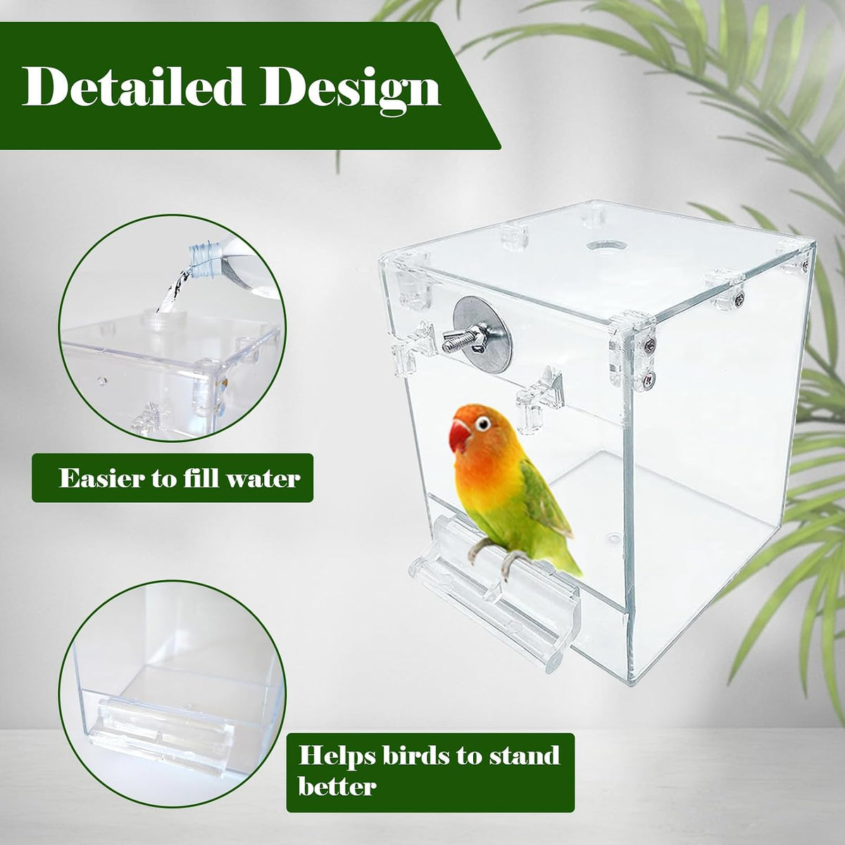 Acrylic Bird Cage Bath Box - 【2Pcs】 / 【White：2PcsType1】 - image 4