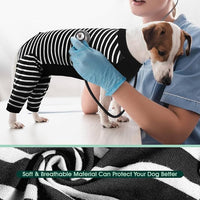 Kuoser Dog Recovery Suit for Back Legs,Soft Dog Surgery Suit with Sleeves to Stop Licking,Dogs Recovery Sleeve Elbow Protector Pet Surgical Onesie for Abdominal Wounds Dogs Cone Alternative,Black M