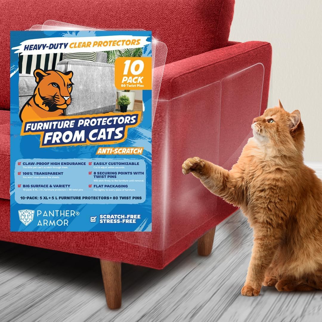Panther Armor Cat Furniture Protector - Gloss (1-Side Furniture Protector) / 10 Sheets