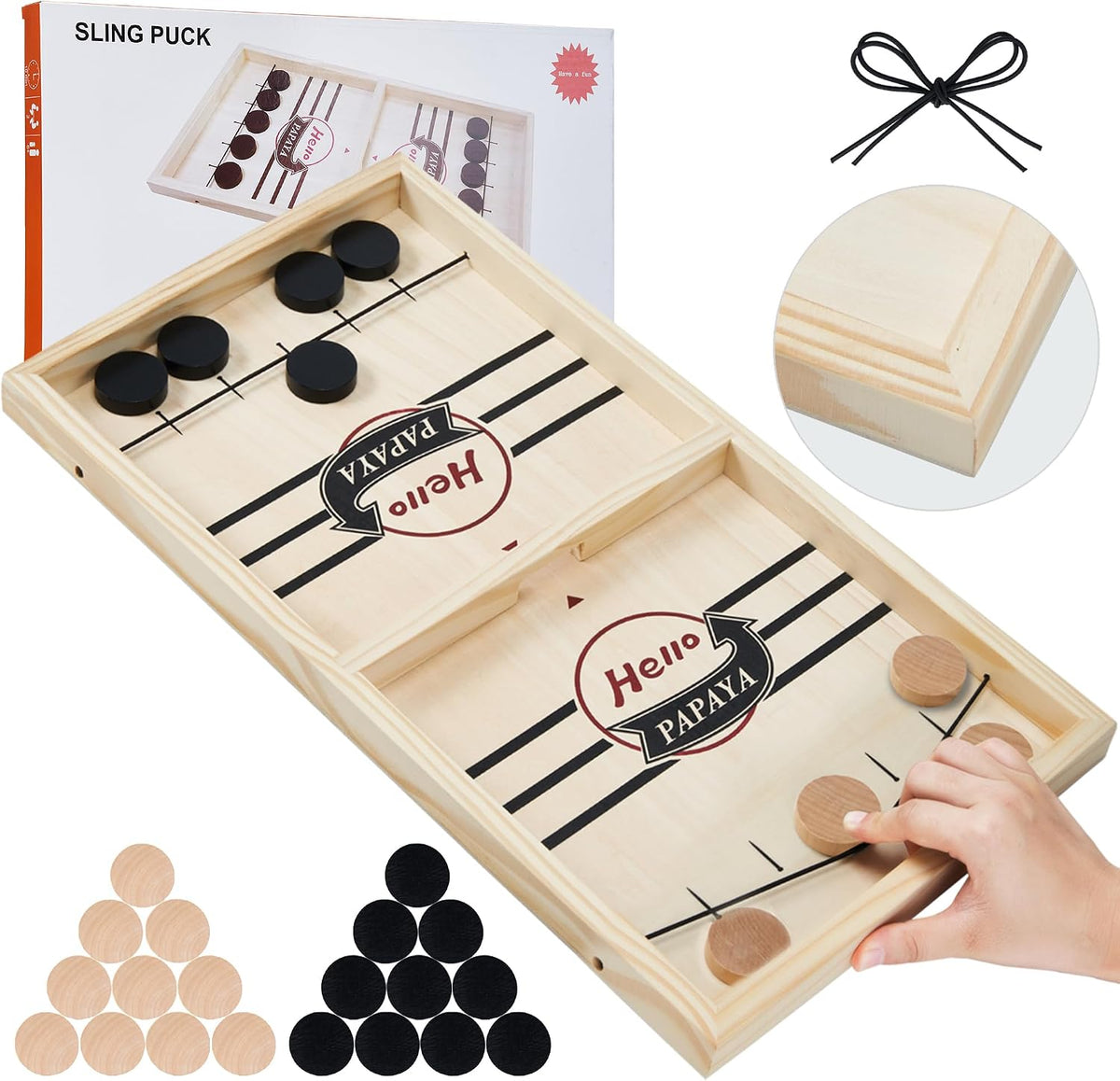 HELLO PAPAYA Fast Sling Puck Game - Large