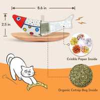 Cat Fish Catnip Toys for Cats, Pet Chew Toy for Bored Indoor Adult Cats, Crinkle Cat Kicker Toy for Indoor Kittens