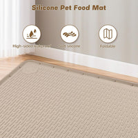Cat Food Mat Extra Large Silicone Pet Bowl Mat 40''x28'' - Khaki / 40"L x 40"W - image 3