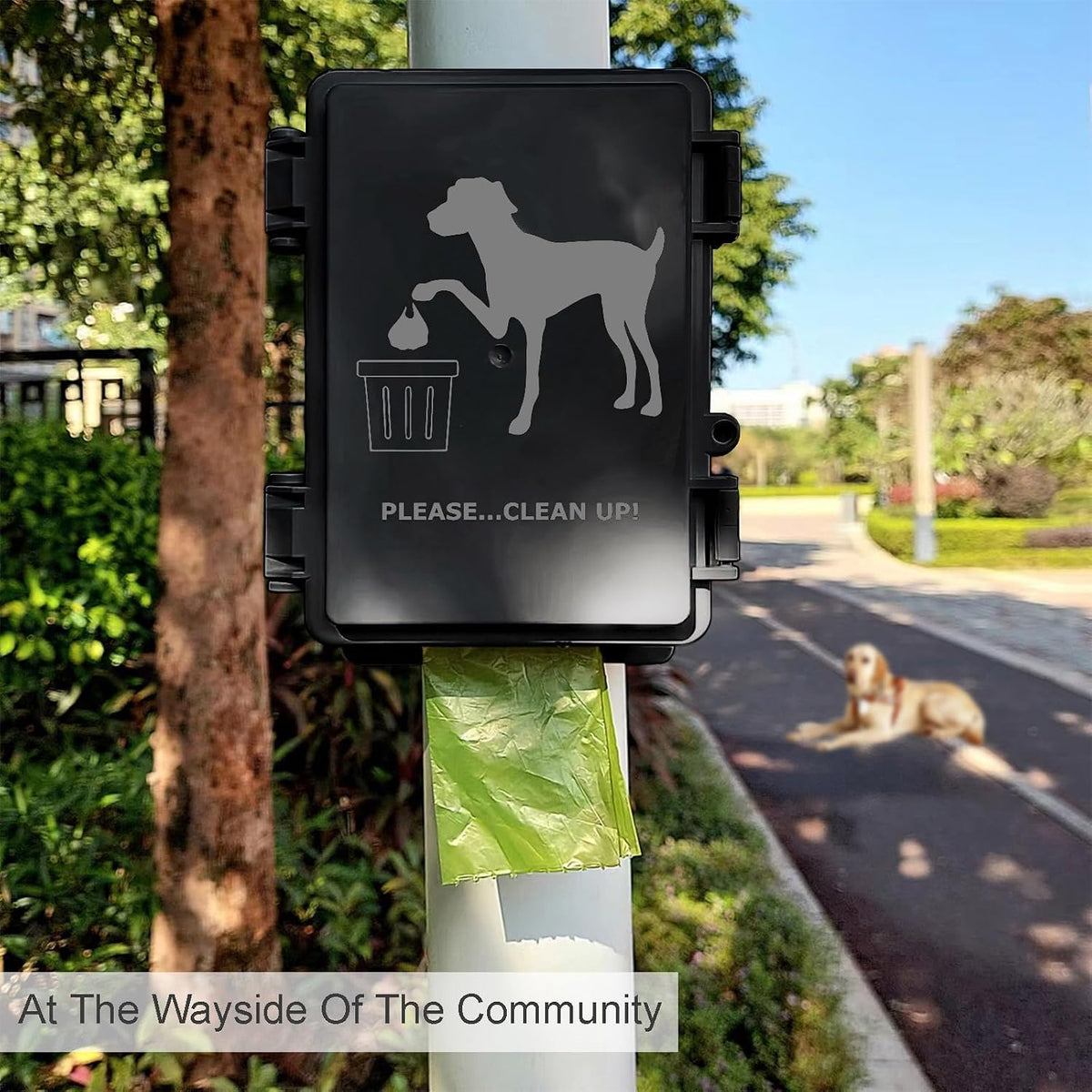 Dog Poop Bag Dispenser Wall Mounted Waterproof Outdoor Pet Waste Bags - Black / 1 Count (Pack of 1) - image 3