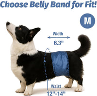 Pet Soft Dog Belly Band, Washable Dogs Belly Bands for Male Dogs - Classics / Medium (12''-14'') - image 2