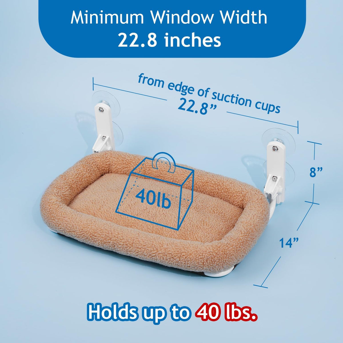 Zakkart Foldable Cat Hammock for Window – Essentials for Cats - Brown Bolster Bed / Medium - image 3