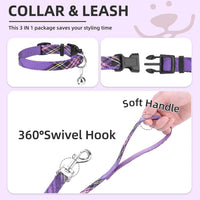 PUPTECK Dog Harness, Collar and Leash Set No Pull for Small Medium Sized – Essentials for Dogs - Purple / M (CHEST 16"-18") / Patterned Harness Collar and Leash Set - image 4