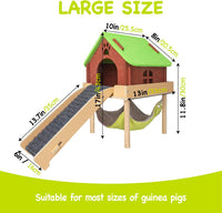 3 in 1 Enlarged Guinea Pig Hammock - Green Roof - image 4