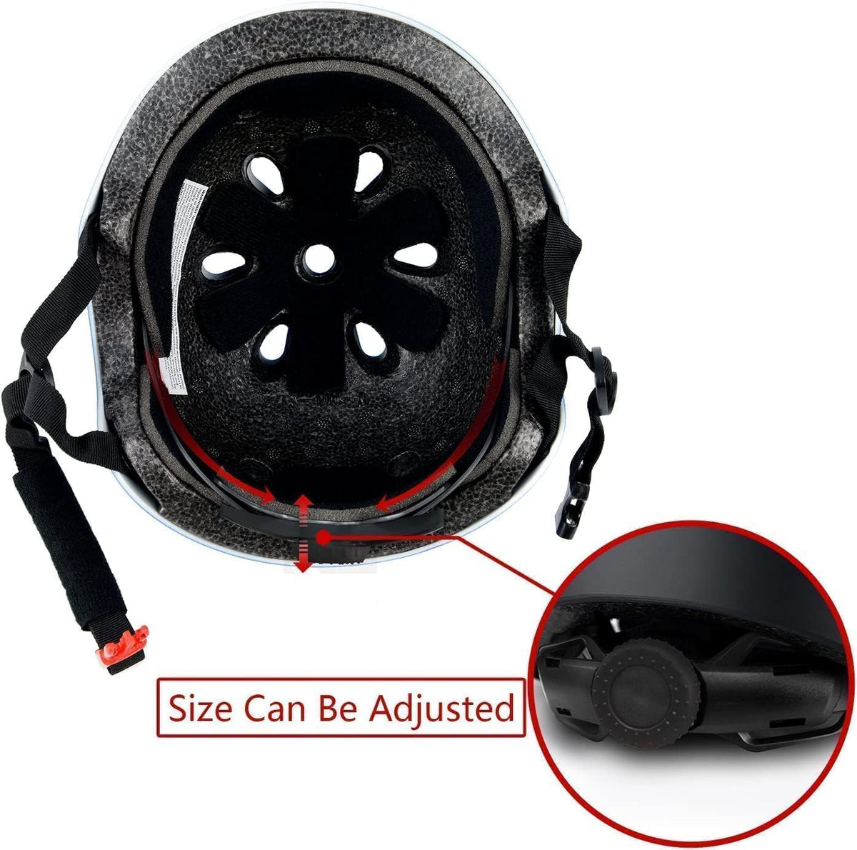 Adjustable Kids Helmet with Knee Pad, Elbow Pads & Wrist Guards - black / Medium( 8-14 years ) - image 4