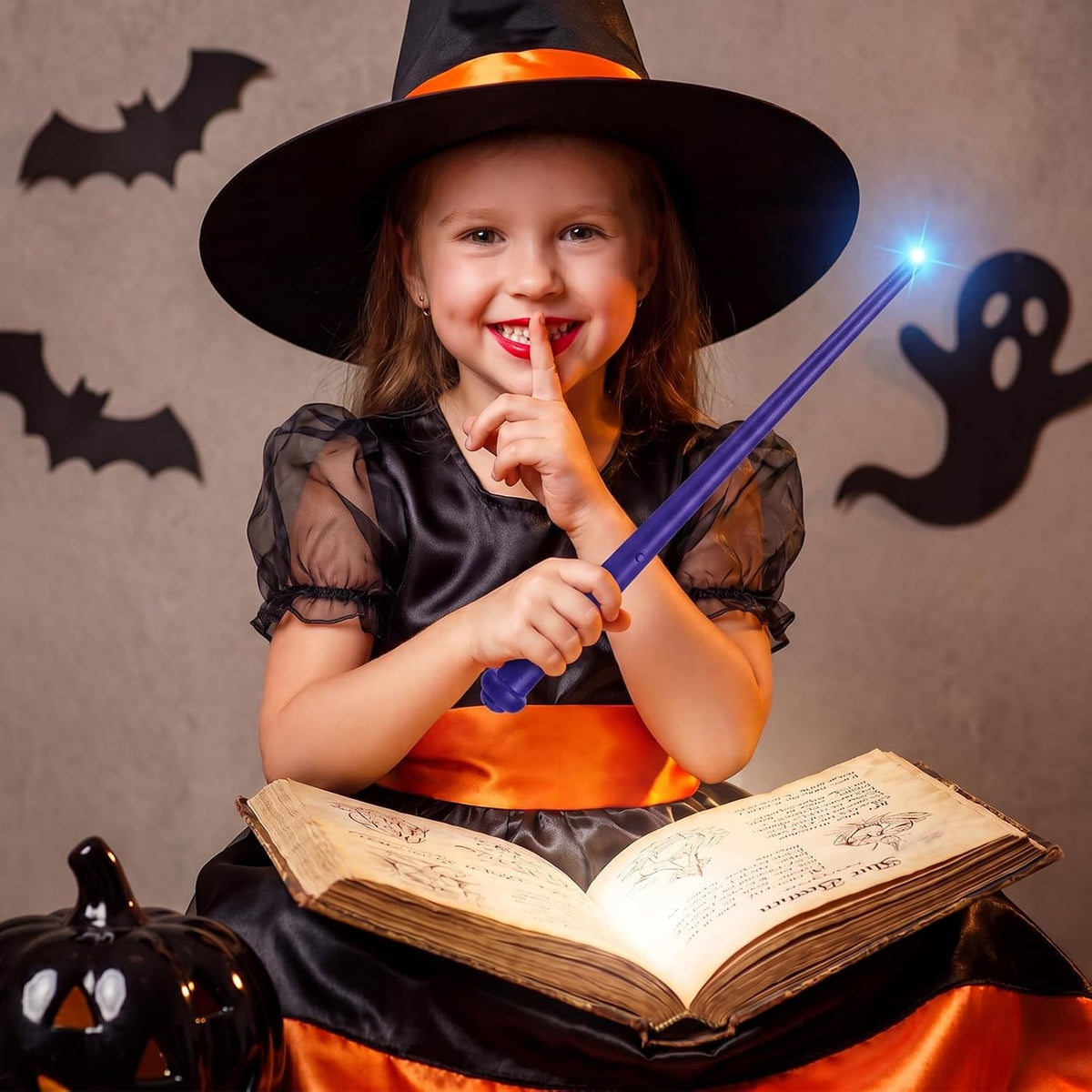 Gejoy 2 Pcs Magic Wand for Kid Light up with Sound - Dark Purple - image 4