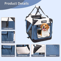 JESPET 3 Door Soft Dog Crates Kennel - 6-Lake Blue / Small(24"L x 16.5"W x 16.5"H) - image 4