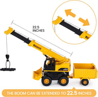 SASBSC 3-in-1 big crane truck toy with extended boom, rope hook and friction wheels - view 6