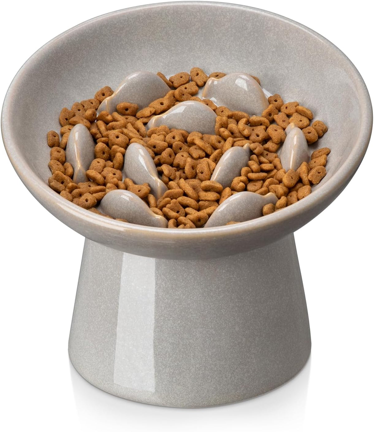 vancasso Ceramic Slow Feeder Cat Bowl - Grey