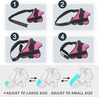 Bolux Dog Harness, No-Pull Reflective Dog Vest, Breathable Adjustable Pet Harness with Handle for Outdoor Walking - No More Pulling, Tugging or Choking (Rose red, L)