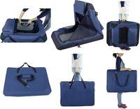 EliteField 3-Door Soft Dog Crate with Bed & Carrying Bag – Essentials for Dogs - Navy Blue / 20.0"L x 14.0"W x 14.0"H - image 4
