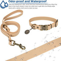 Wisedog Rubber Dog Collar with Quick Release, XS 8.5"-12" - Sand Color / L(Collar:14"-22";Leash:5 ft) - image 4