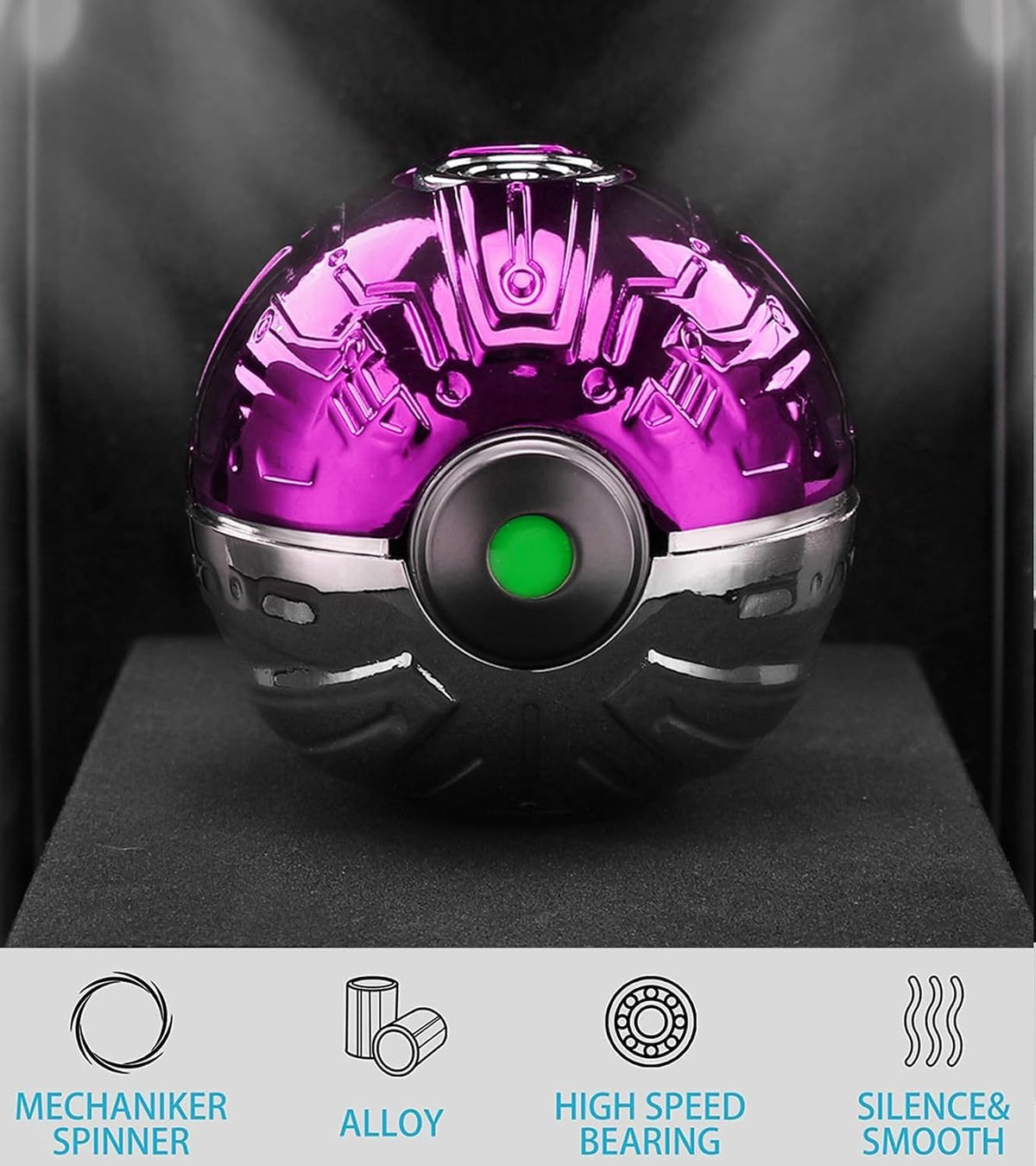 Cool Stress Ball Desk Toy Fidgets Spinner Toy Metal for Kids Adults - Purple - image 2