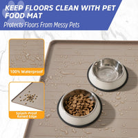 Large Dog Mats for Food and Water - Light Brown / 32"L x 24"W - image 3