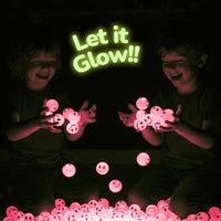 ArtCreativity Glow in the Dark Orange Smiley Face Bouncing Balls - Pink - image 4