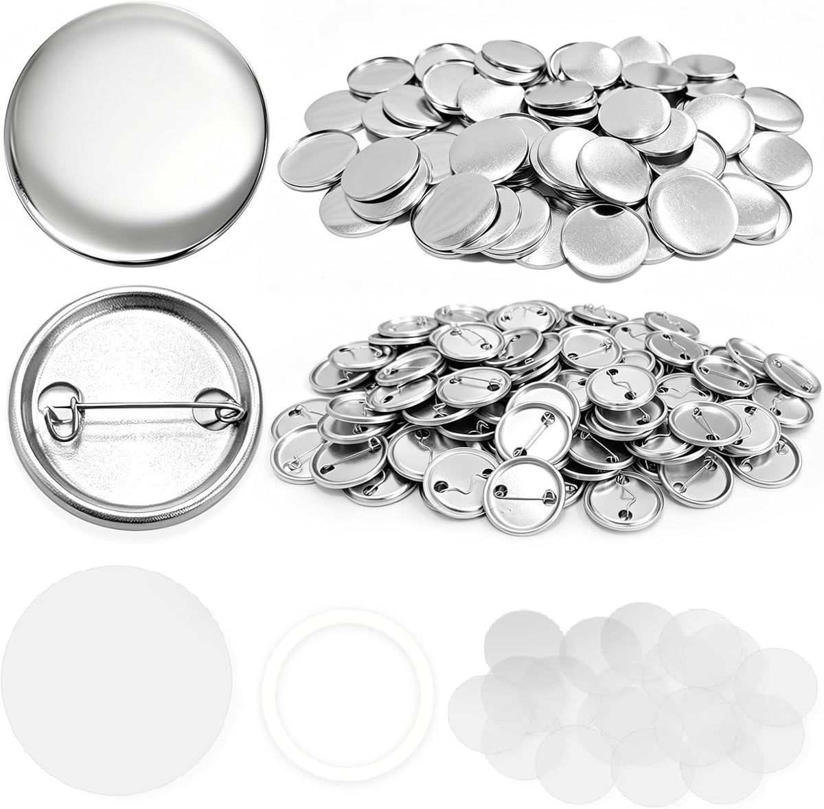 300 Pcs 58mm/2.28 inch Button Maker Supplies - 32mm/1.25 inch - Button Supplies Button Parts