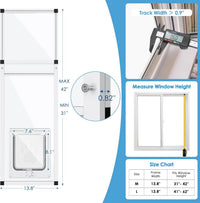 Sliding Cat Door for Window, Fits 32"-37" Width Window - White / Fit Window: 31"-42" Height - image 2