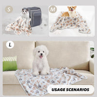 1 Pack 3 Puppy Blanket, Fleece Pet Small Dog Blanket for Puppy Cat, 40"x30" – Essentials for Dogs - Small(23"x15") / White Paw - image 4