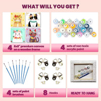 4 Pack Butterfly Paint by Number for kids Wooden Frame - BKH2013+BKH2014+BKH2015+BKH2016 - image 4