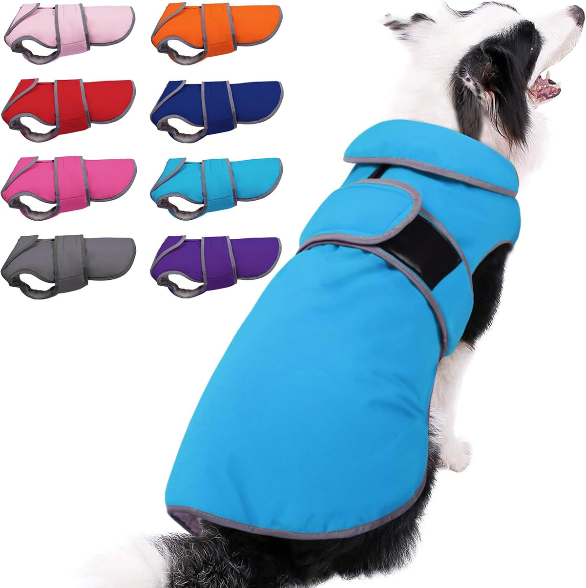 MIGOHI Warm Dog Coat Waterproof Winter Dog Jacket, M - Azure / X-Large