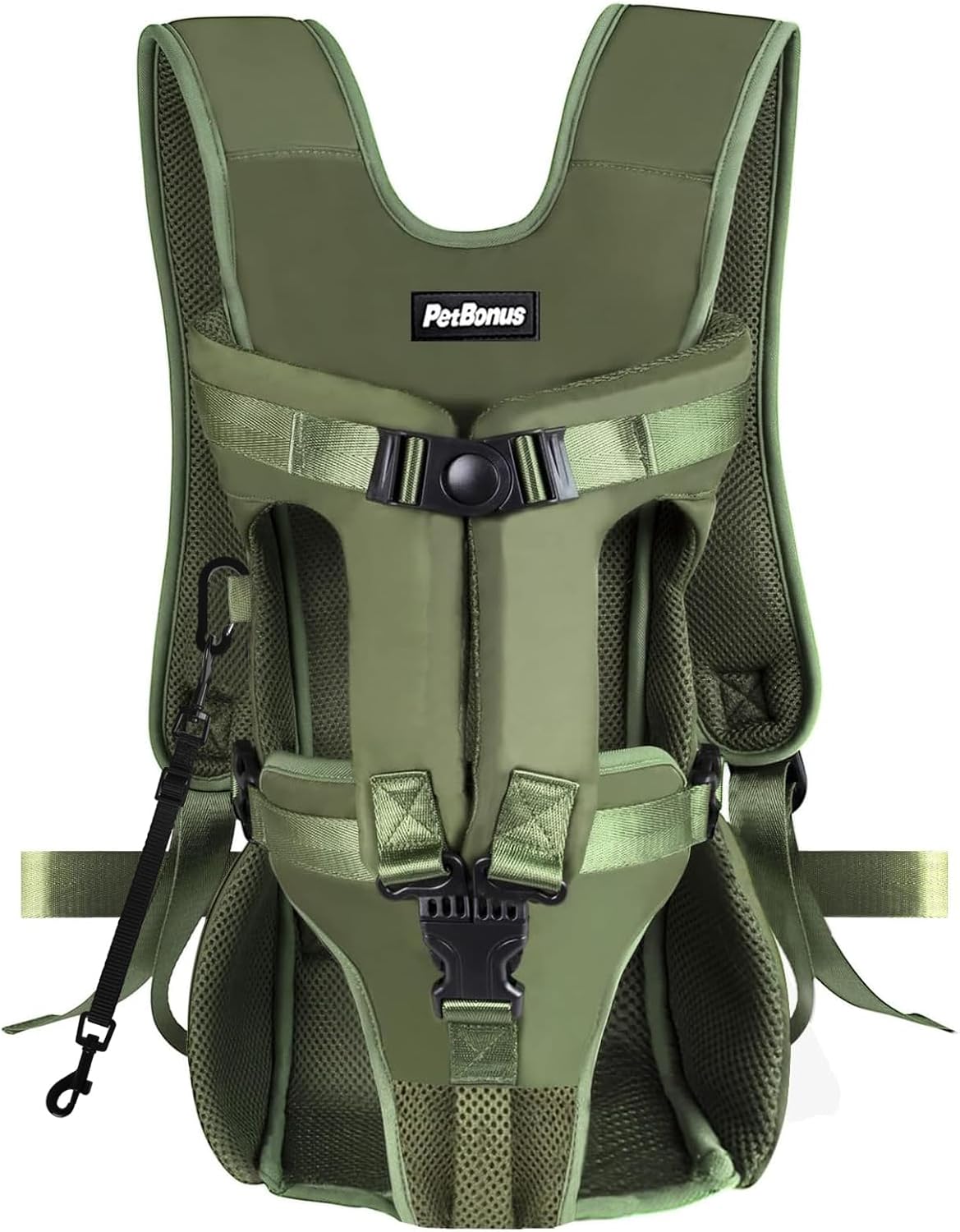 Pet Front Dog Carrier Backpacks, Adjustable Pet Backpack - Army Green / Small