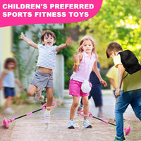 Hewog Skip Ball, Portable Foldable Colorful Flash Wheel Swing Ball, Kids Toys for Girls & Boys - Pink - image 2