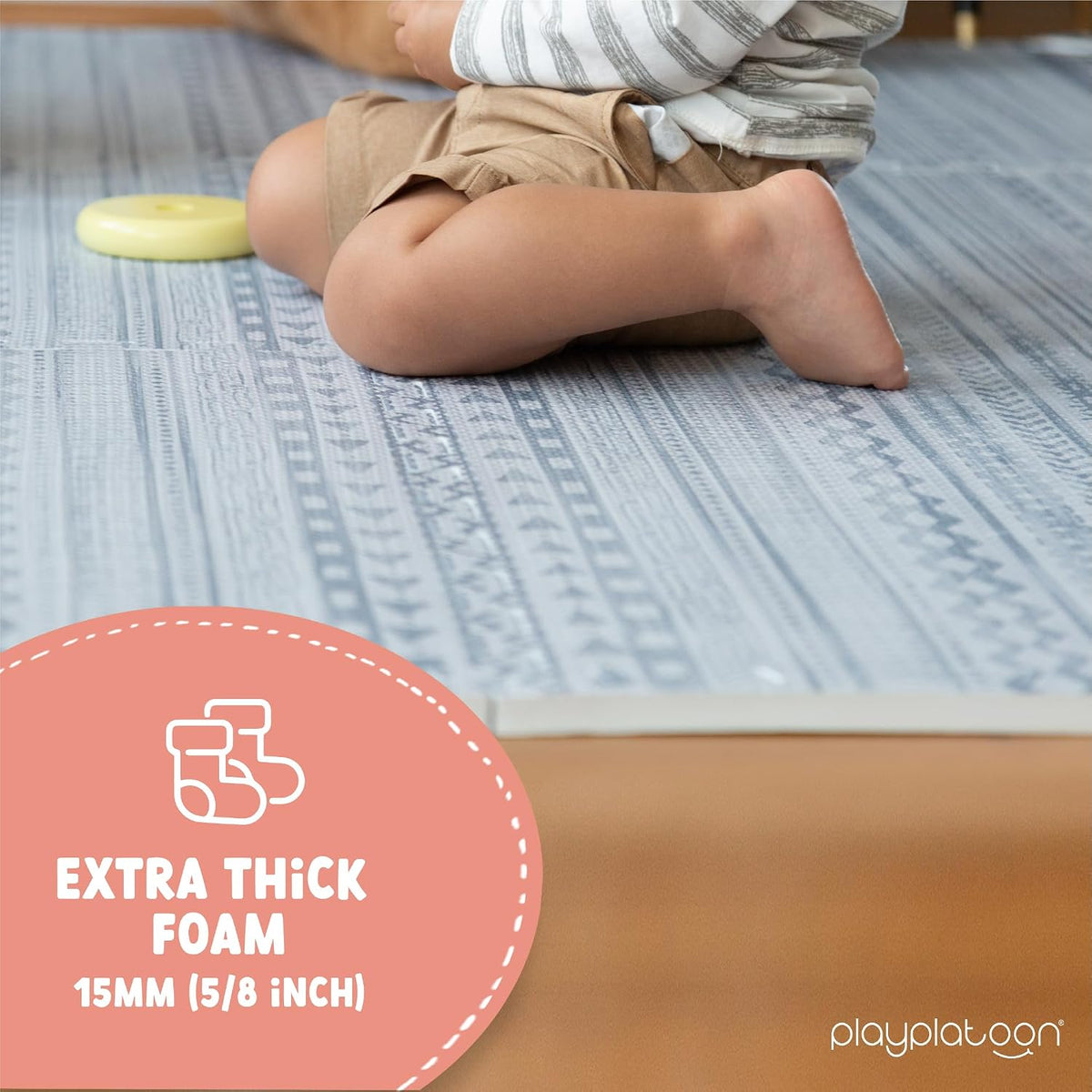 Play Platoon Kids Play Mat, 9 Tile 72x72 Inch - 72"L x 72"W x 0.6"Th / Acadia - image 4